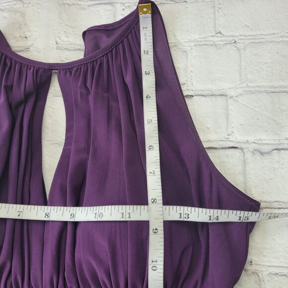 R&M Richards Purple Maxi Party Dress beaded/sequin embroidered size 4 - Picture 4 of 14